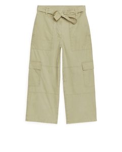 Belted Utility Trousers Light Khaki Green