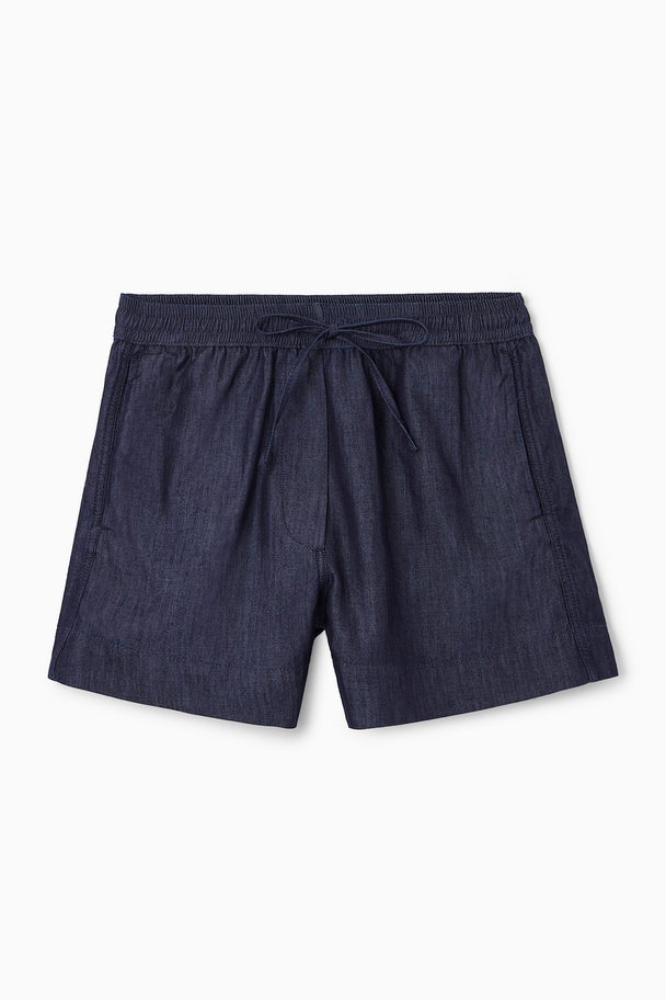 COS Drawstring Denim Shorts Indigo