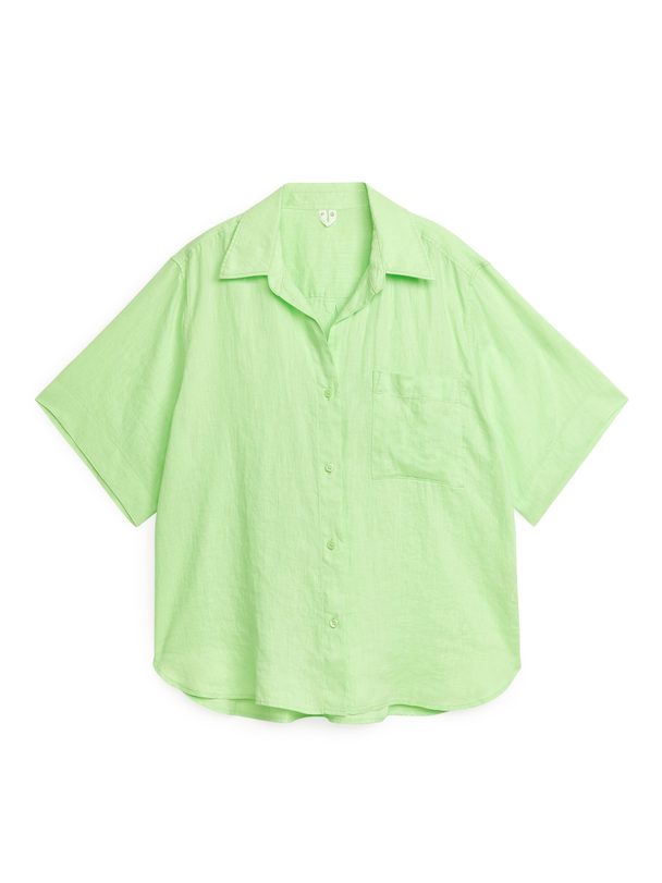 ARKET Linen Resort Shirt Mint Green
