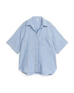 Linen Resort Shirt Blue/white