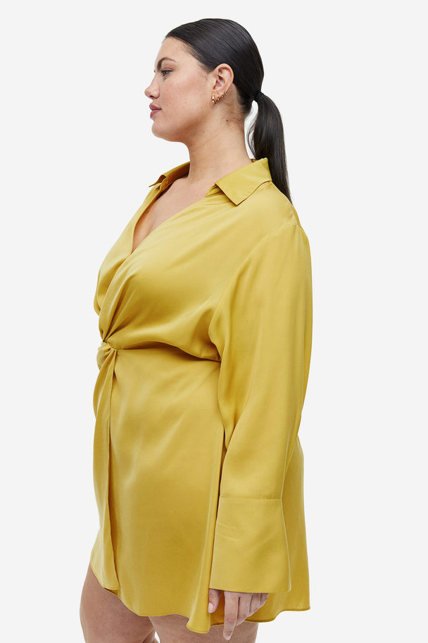H&M Blusenkleid mit Twist-Detail Gelb