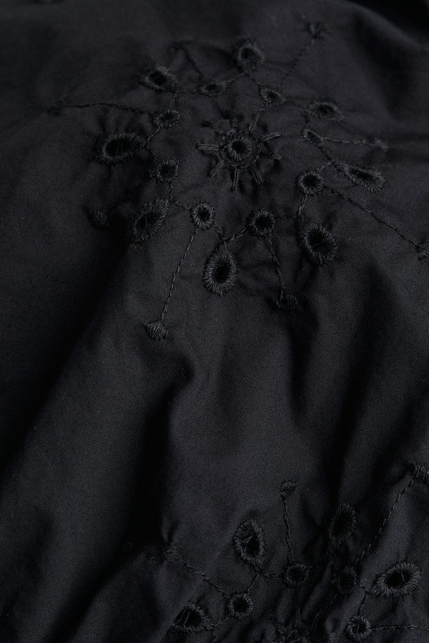 H&M Puff-sleeved Blouse Black