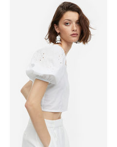 Puff-sleeved Blouse White