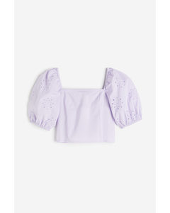 Puff-sleeved Blouse Lilac