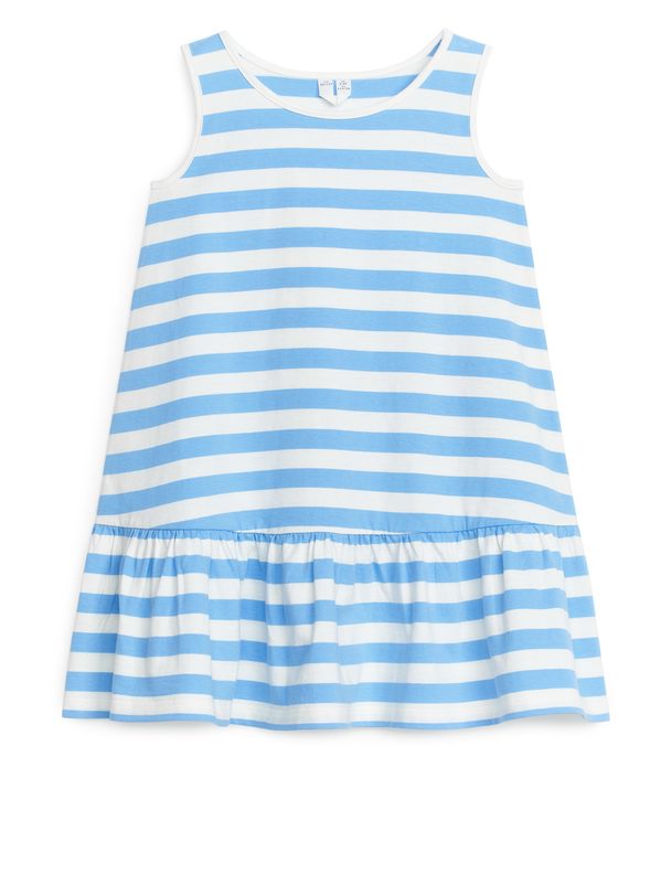 ARKET Sleeveless Jersey Dress Light Blue/white