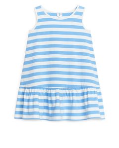 Ärmelloses Jersey-Kleid Hellblau/Weiß