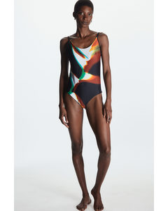 Open-back Printed Swimsuit Multicolour