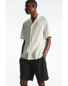Short-sleeve Silk-blend Shirt Off-white