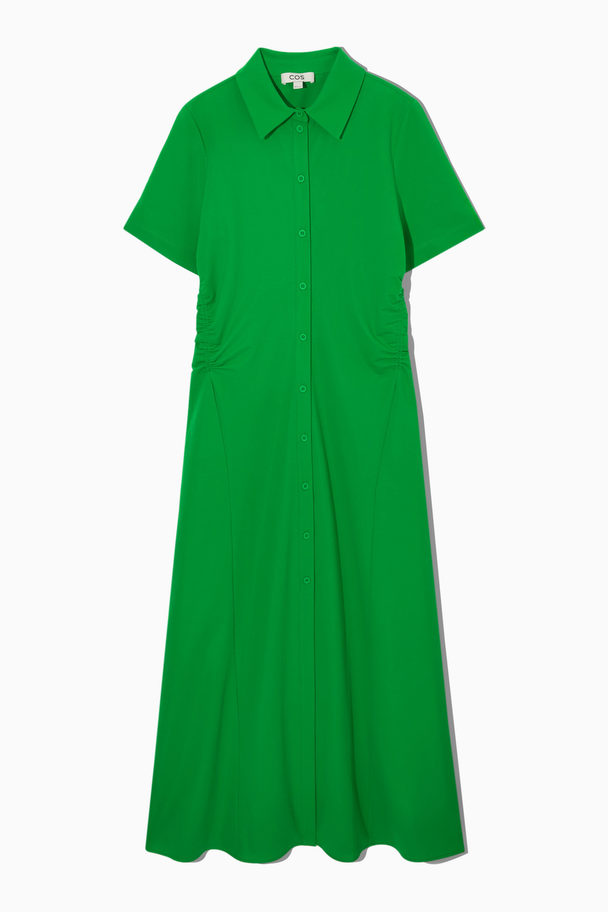 COS Rynkad Midiskjortklänning Klargrön