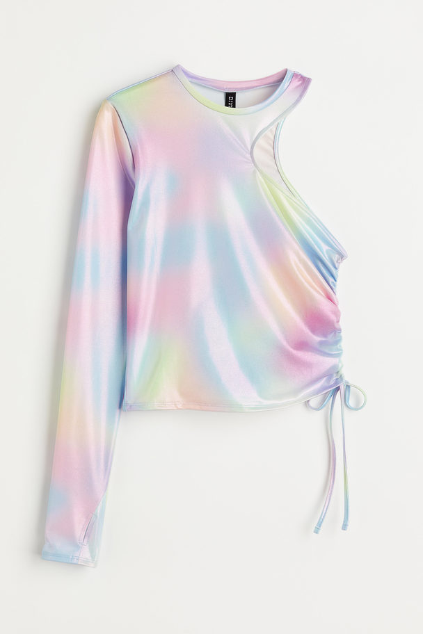 H&M One-shoulder Top Pink/ombre