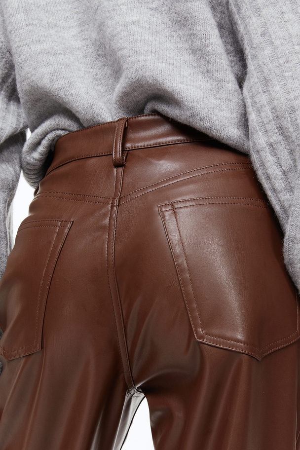 H&M 90s Straight Trousers Brown