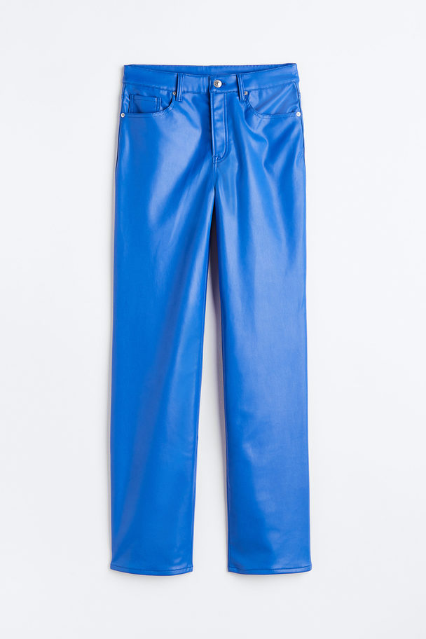H&M 90s Straight Trousers Bright Blue