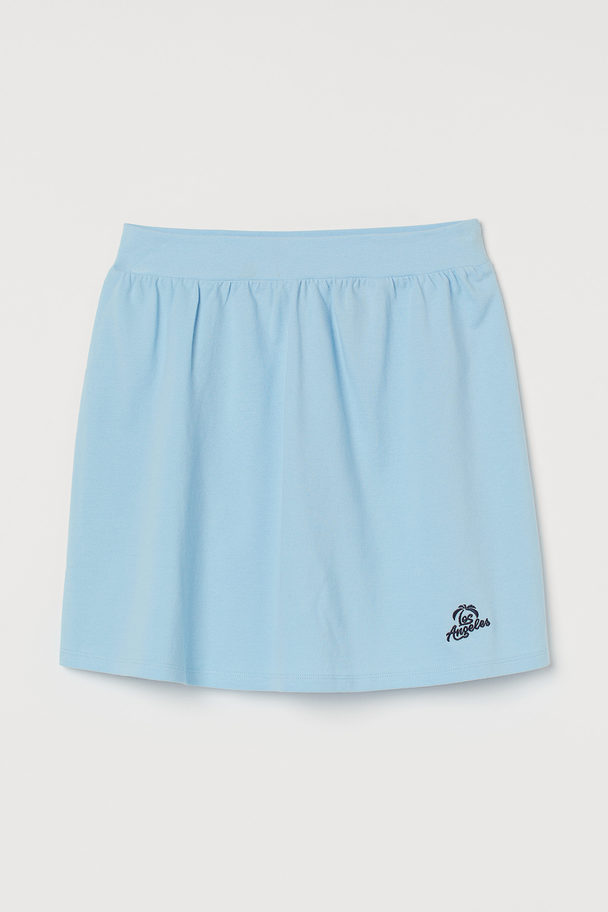 H&M Piqué Skirt Light Blue