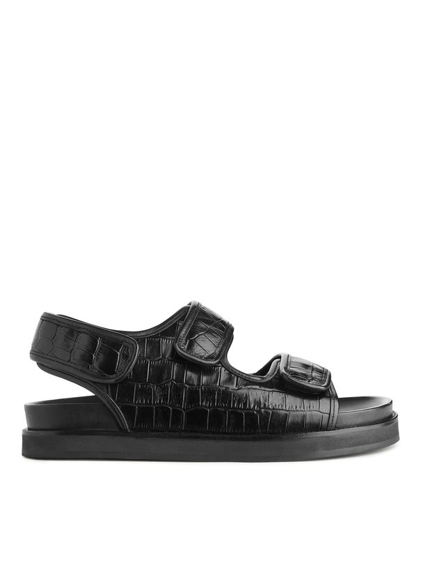 ARKET Chunky Leather Sandals Black