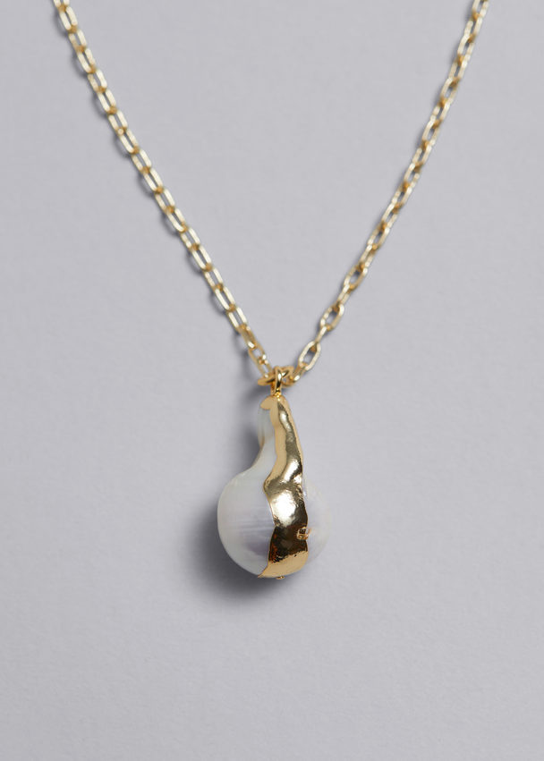 & Other Stories Chunky Pearl Necklace Gold/pearl