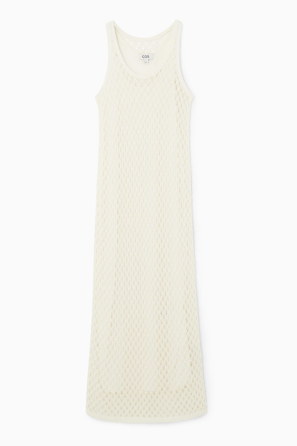 COS Sleeveless Open-knit Midi Dress Cream