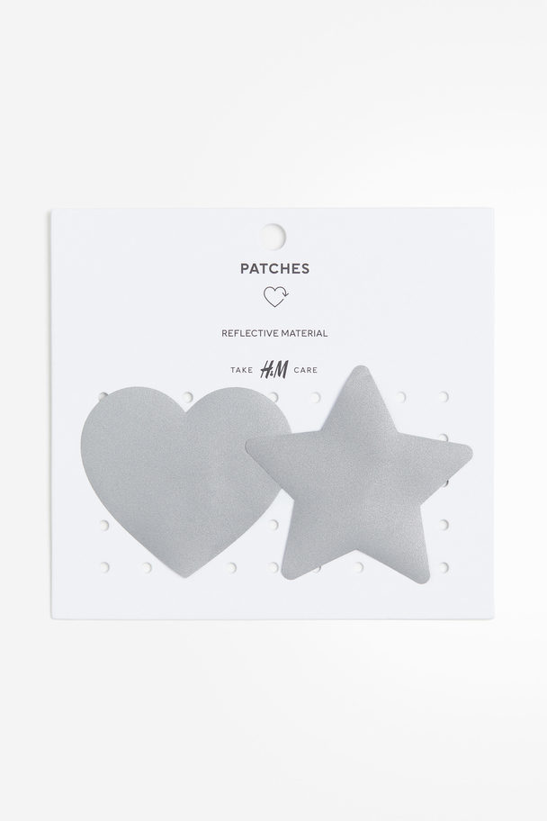 H&M 2-pack Reflective Repair Patches Silver-coloured