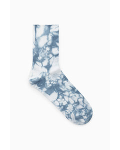 Tie-dye Ribbed Socks Blue / Tie-dye