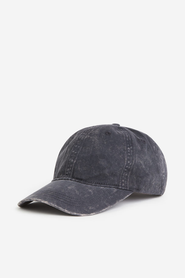 H&M Cotton Twill Cap Washed Black