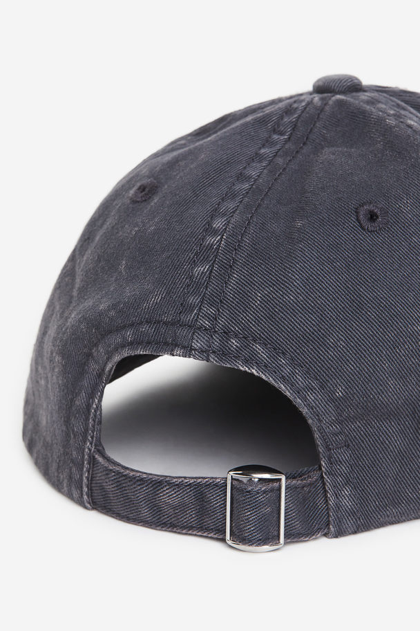 H&M Cotton Twill Cap Washed Black