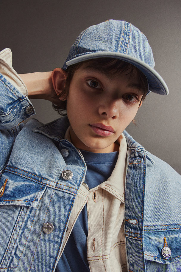 H&M Cotton Twill Cap Light Denim Blue