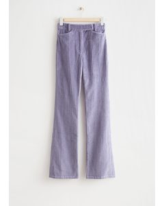 High Waist Corduroy Trousers Lilac
