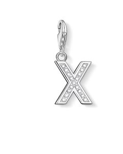 Charm Pendant Letter X 925 Sterling Silver