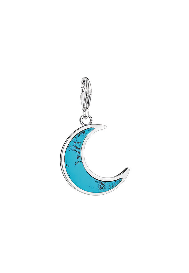 Thomas Sabo Charm Pendant Turquoise Moon 925 Sterling Silver