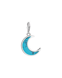 Charm Pendant Turquoise Moon 925 Sterling Silver