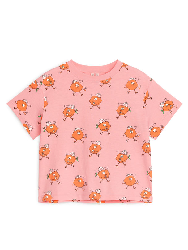 ARKET Weit geschnittenes T-Shirt Rosa/Orange