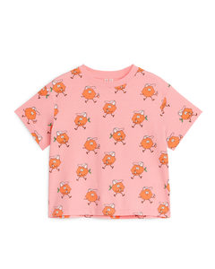 T-shirt Med Bred Pasform Pink/orange