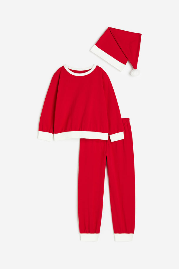 H&M Driedelig Verkleedpak - Kerstman Rood/wit