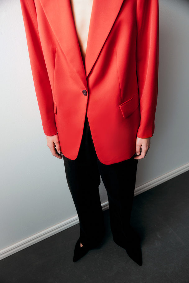 H&M Single-breasted Blazer Red