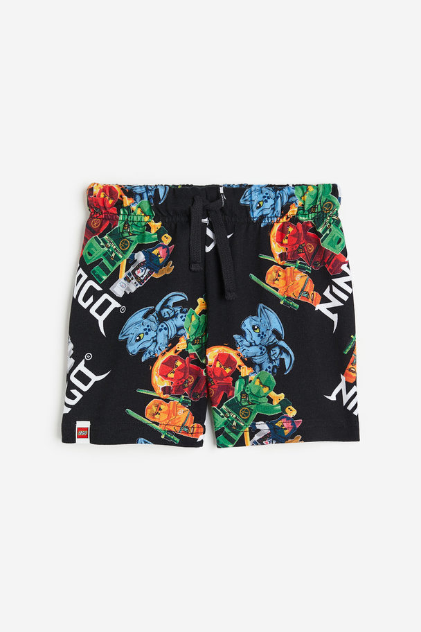 H&M Printed Pull-on Shorts Black/lego Ninjago