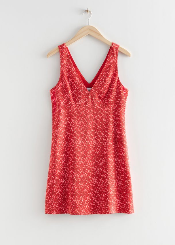 & Other Stories Satijnen Mini-jurk Met Print Rode Print