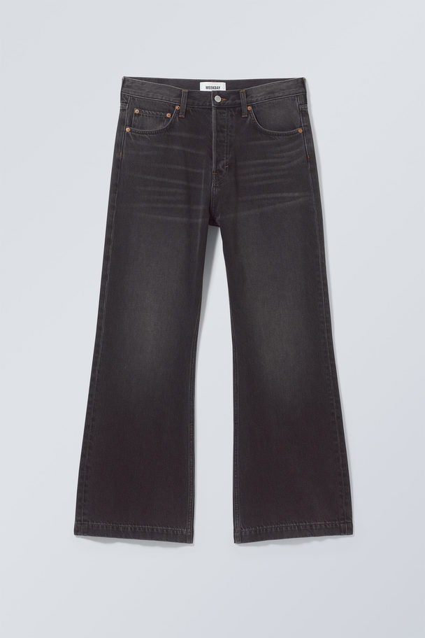 Weekday Time Løs Bootcut Jeans Antrasittsvart