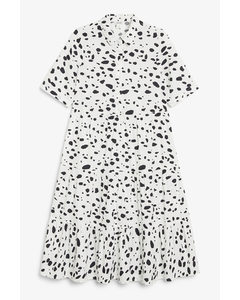 Layered Flounce Dress Dalmatian Print