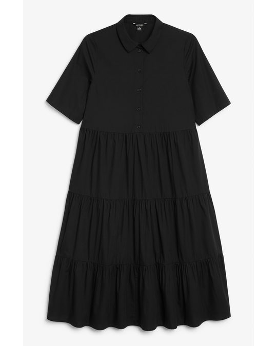 Monki Layered Flounce Dress Black