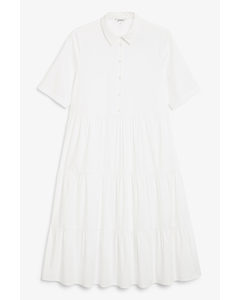 Layered Flounce Dress White