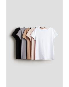 5-pack Cotton T-shirts White/black