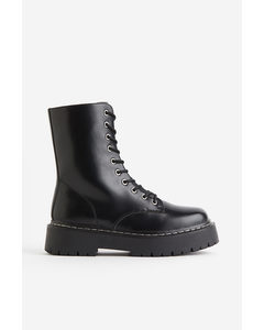Lace-up Boots Black