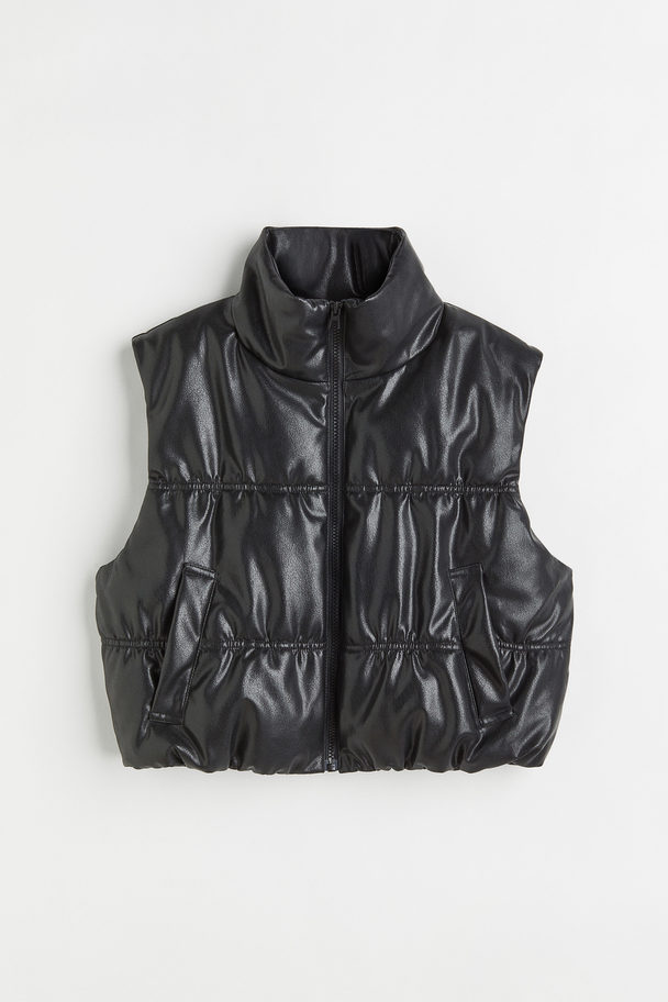 H&M Steppgilet Schwarz