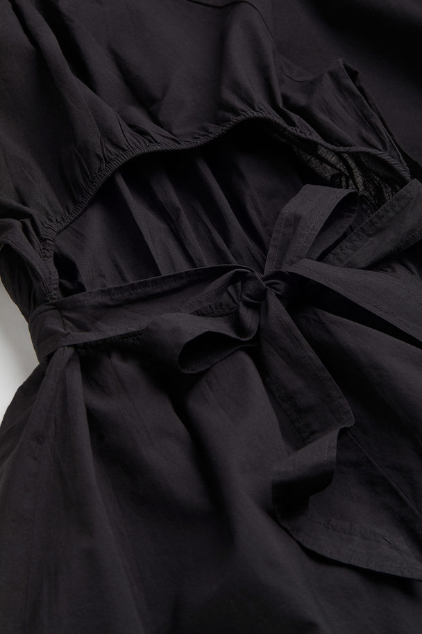 H&M Kleid mit Bindebändern Schwarz
