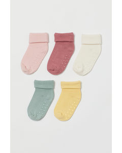 5-pack Socks Light Yellow/pink
