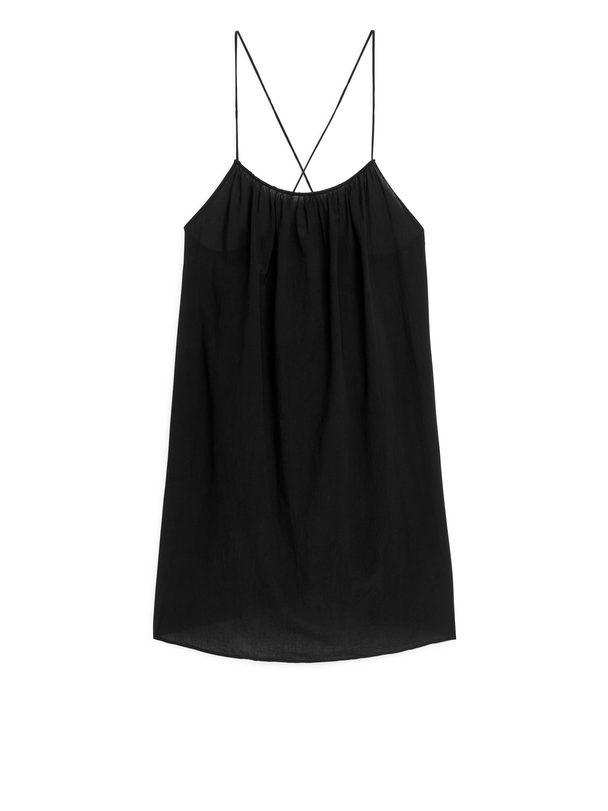 ARKET Crinkled Strap Dress Black