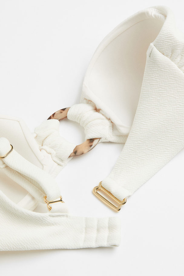 H&M Gepolstertes One-Shoulder-Bikinitop Weiß