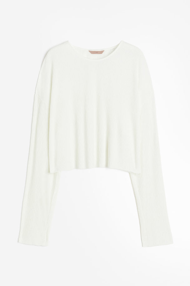 H&M Crinkled Top White