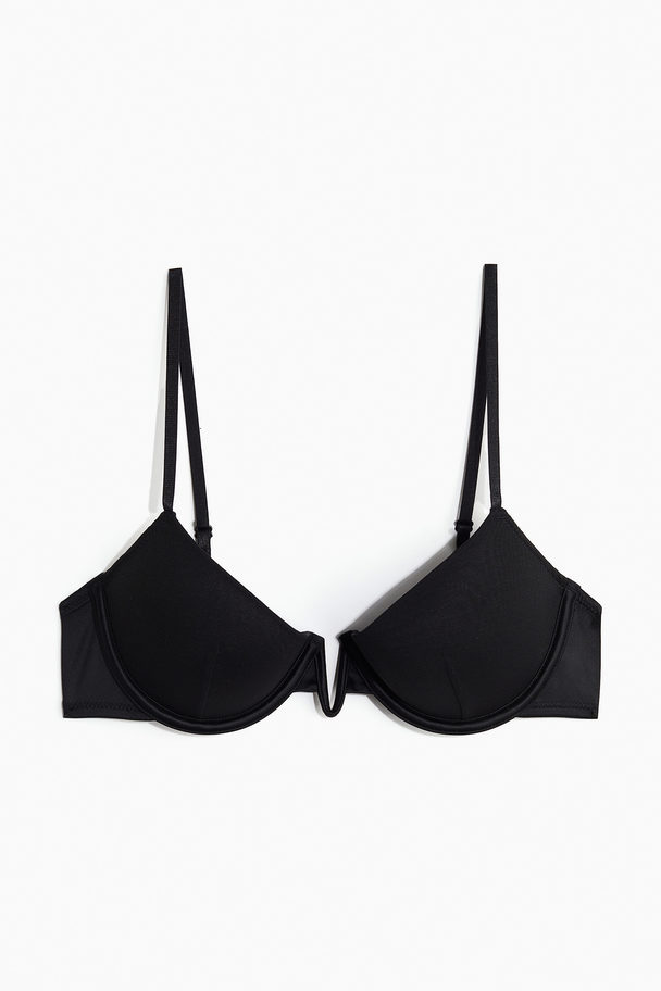 H&M Demi-Push-up-BH aus Mesh Schwarz