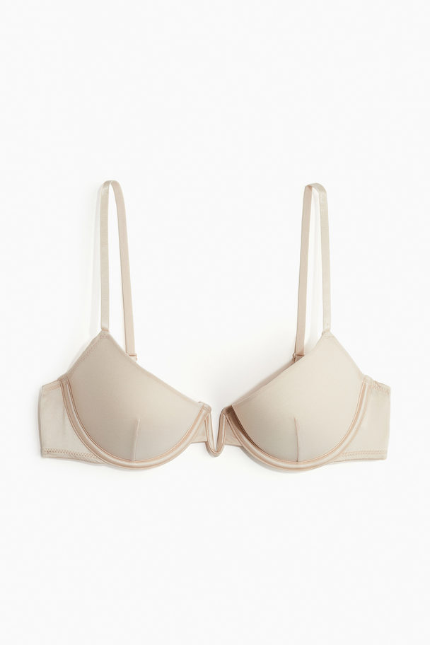 H&M Push-up Demi-bh Van Mesh Lichtbeige