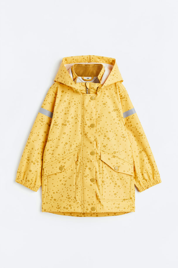 H&M Rain Jacket Yellow/spotted
